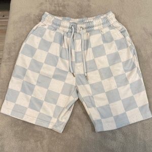 Blue and white checker shorts. Size small.
